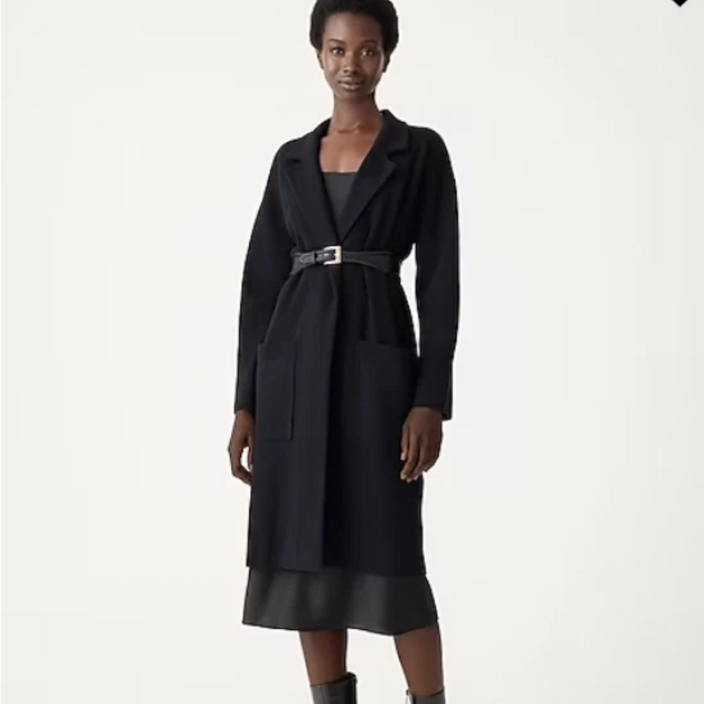 Jcrew Ella open-front long sweater-blazer in Black